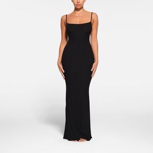 SKIMS Black Maxi Slip Dress